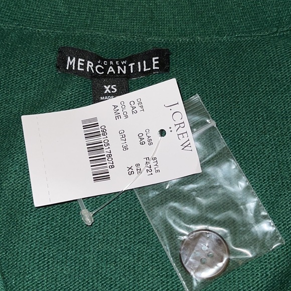 NWT J. Crew Green cotton/wool blend button down Cardiga… - Picture 7 of 8